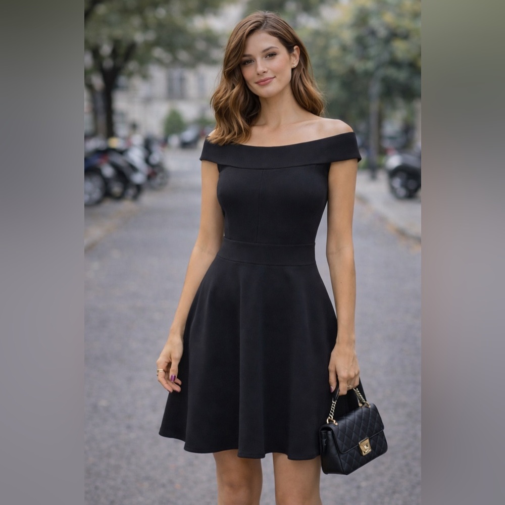 ✨ Giambattista Valli Black Fit & Flare Skirt – Made in Italy IT42